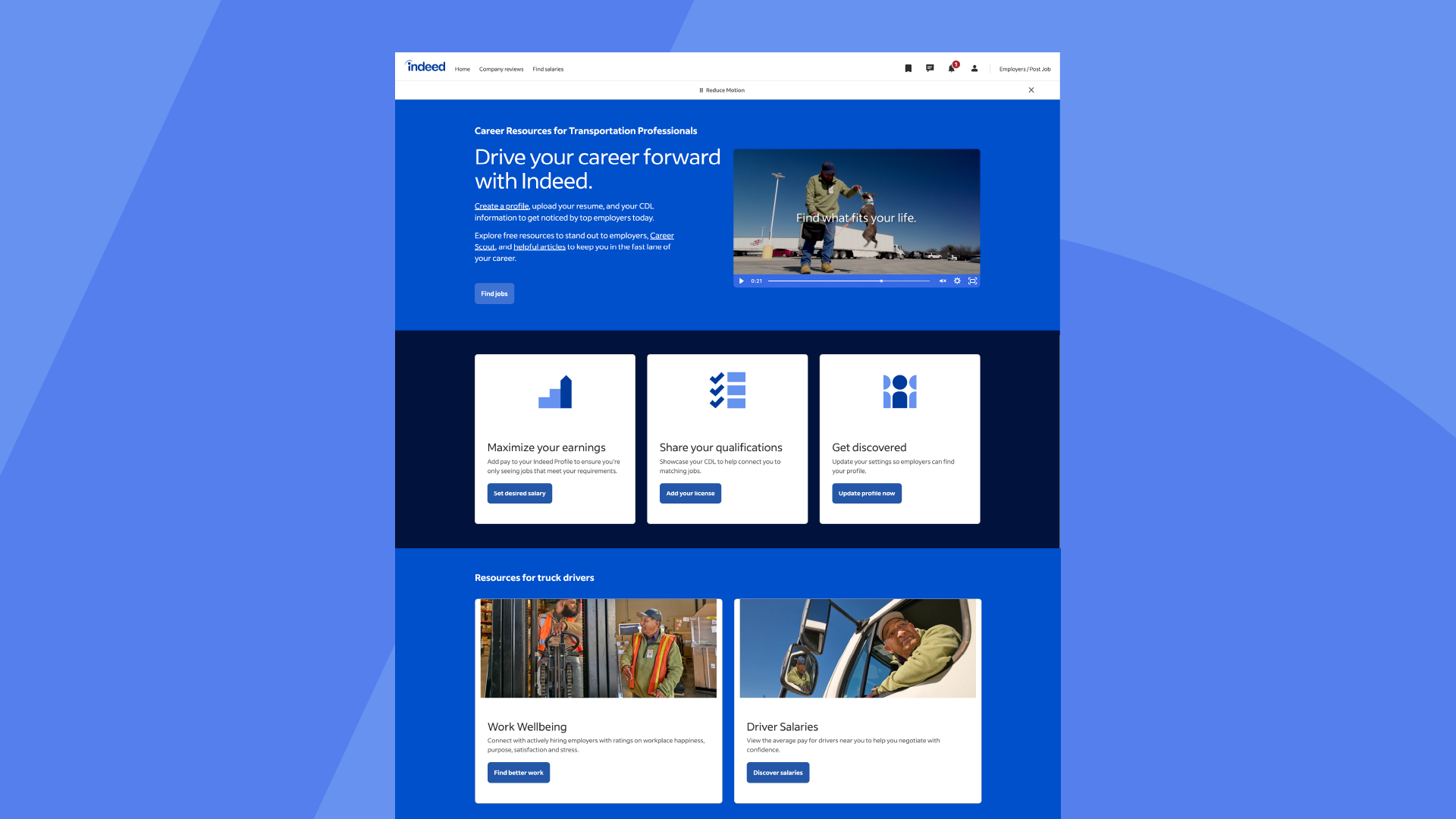 Better Work in Transportation landing page